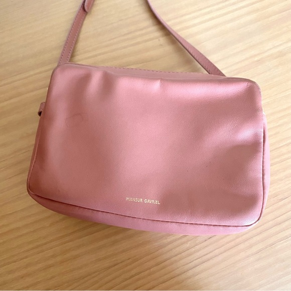 Mansur Gavriel Double Zip Leather Crossbody Bag blush pink - Picture 4 of 16